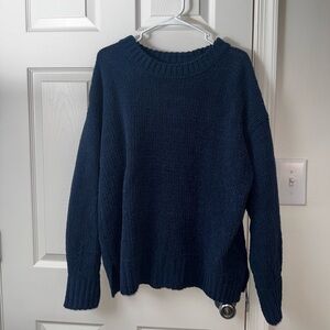 Aerie Deep Blue Crew Neck Sweater